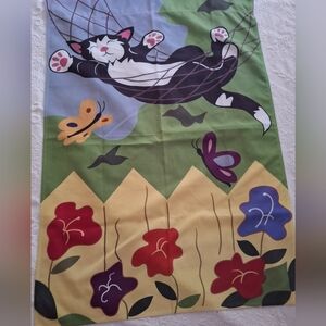 Colorful Cat In Hammock  and Butterflys